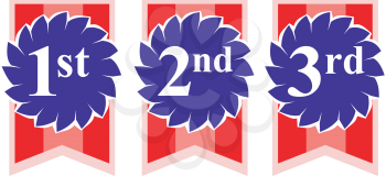 Royalty Free Clipart Image of a Set of Prize Winning Ribbons