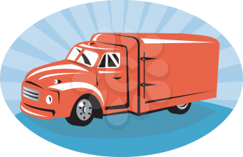 Royalty Free Clipart Image of a Vintage Truck
