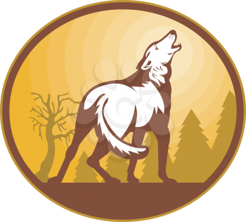 Royalty Free Clipart Image of a Howling Wolf
