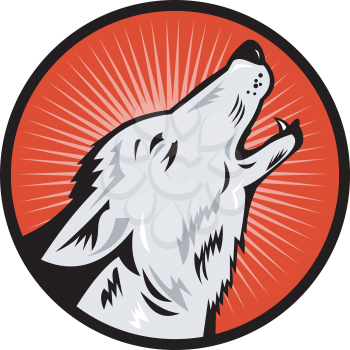 Royalty Free Clipart Image of a Howling Wolf