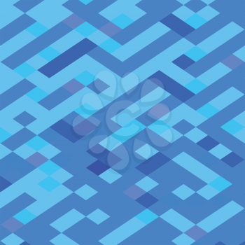 Low polygon style illustration of a blue maze abstract geometric background.