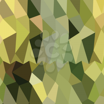 Low polygon style illustration of dark khaki abstract geometric background.