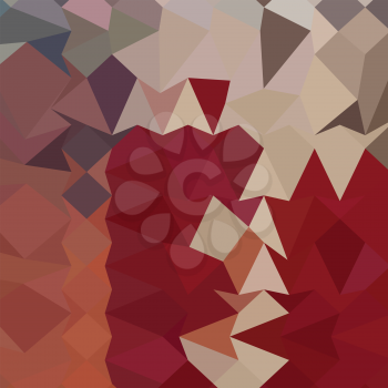Low polygon style illustration of antique ruby abstract geometric background.