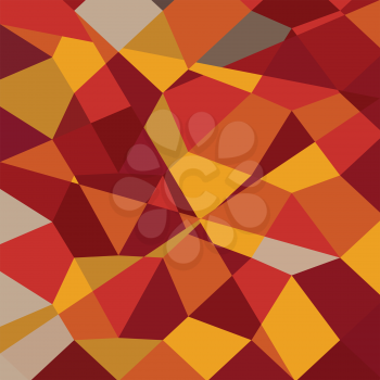 Low polygon style illustration of carnelian red abstract geometric background.