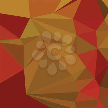 Low polygon style illustration of a tenne tawny orange abstract geometric background.