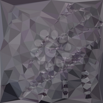 Low polygon style illustration of a dark liver lavender abstract geometric background.