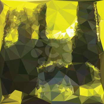 Low polygon style illustration of an electric lime yellow abstract geometric background.