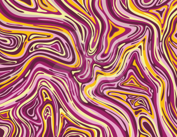 Digital marbling or inkscape illustration of an abstract swirling psychedelic liquid marble simulated marbling in Suminagashi Kintsugi marbled effect style in Antique Fuchsia and Aureolin color.
