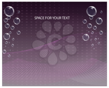 Royalty Free Clipart Image of a Purple Background With Bubbles
