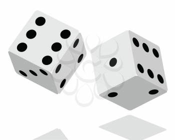 Royalty Free Clipart Image of a Pair of Dice