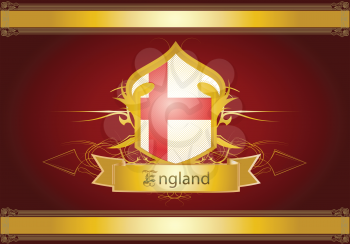 Royalty Free Clipart Image of an England Ornament With Ribbon