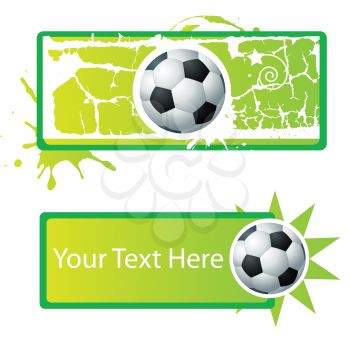 Royalty Free Clipart Image of Headers With Soccer Balls