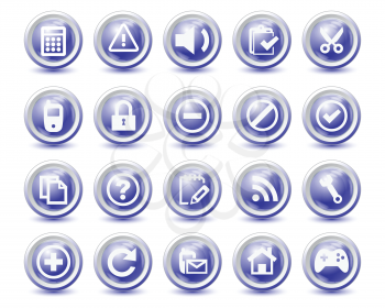 Royalty Free Clipart Image of a Set of Blue Icons