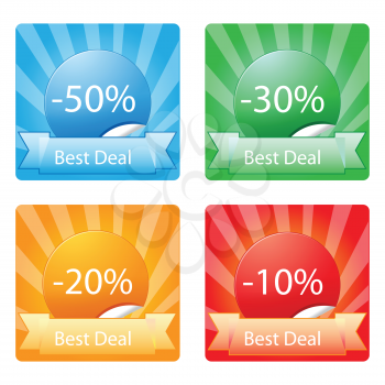 Royalty Free Clipart Image of a Set of Discount Price Tags