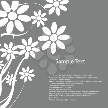 Royalty Free Clipart Image of a Grey Background With Flowers