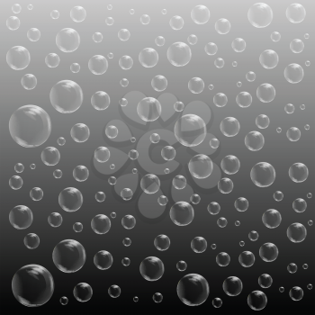 Royalty Free Clipart Image of Bubbles on Grey