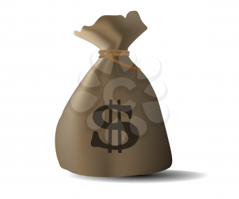 Royalty Free Clipart Image of a Money Bag 