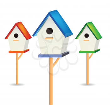 Royalty Free Clipart Image of Birdhouses
