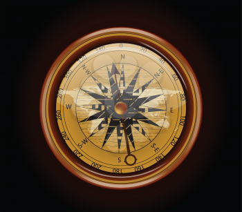 Royalty Free Clipart Image of an Old Compass