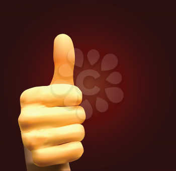 Royalty Free Clipart Image of a Thumbs Up 