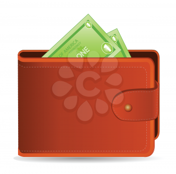 Royalty Free Clipart Image of a Wallet Full of Money