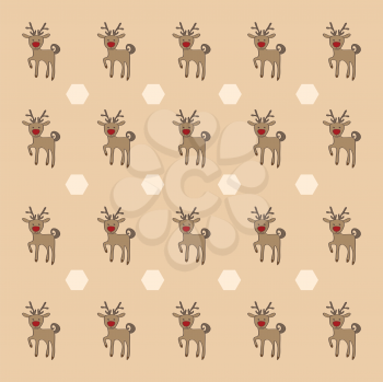  Reindeer Seamless Pattern 