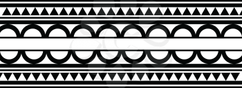 Maori / Polynesian Style bracelet tattoo black and white