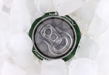 Royalty Free Photo of a Can on Ice