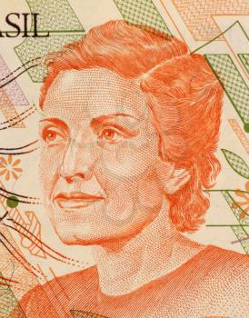 Royalty Free Photo of Cecilia Meireles on 100 Cruzerios 1989 Banknote from Brazil. Poet, journalist and teacher.