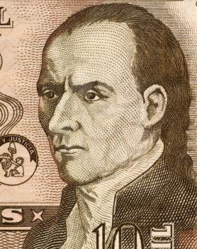 Royalty Free Photo of Dr. Jose Gaspar Rodriguez de Francia on 10000 Guaranies 2004 Banknote from Paraguay. First leader of Paraguay after its independence from Spain.