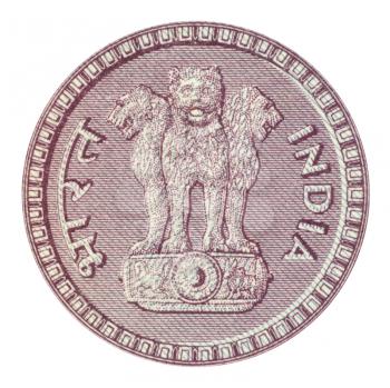 Royalty Free Photo of an Emblem of India from 1 rupee 1963