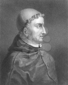 Royalty Free Photo of Francisco Jimenez de Cisneros (1436-1517) on engraving from the 1800s. Spanish cardinal and statesman