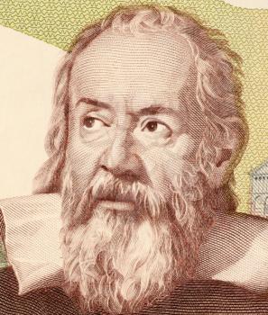 Royalty Free Photo of Galileo on 2000 Lire 1983 banknote from Italy. Italian physicist, astronomer, mathematician and philosopher that played a major role in the scientific revolution.