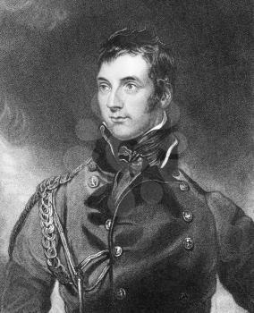 Royalty Free Photo of George Murray (1772-1846) on engraving from the 1800s. Scottish soldier and politician.