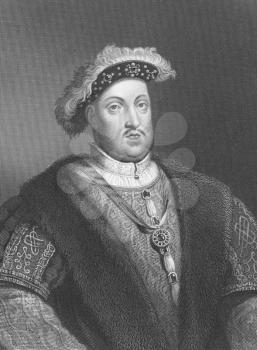 Royalty Free Photo of Henry VIII (1491-1547) on engraving from the 1800s.
King of England during 1509-1547. Engraved by W.Holl and published in London by W.Mackenzie.