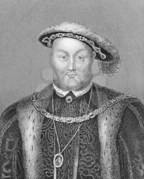 Royalty Free Photo of Henry VIII (1491-1547) on engraving from the 1800s.
King of England during 1509-1547