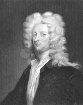 Royalty Free Photo of Joseph Addison (1672-1719) on engraving from the 1800s. English essayist, poet and politician