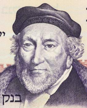 Royalty Free Photo of Moses Montefiore (1784-1885) on 10 Lirot 1973 Banknote from Israel. Financier, banker, philanthropist and Sheriff of London. One of the most famous British Jews of the 19th centu