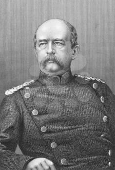 Royalty Free Photo of Otto von Bismarck (1815-1898) on engraving from the 1800s. Prussian German statesman and aristocrat