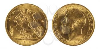 Royalty Free Photo of the Front and Back of a Sovereign Coin