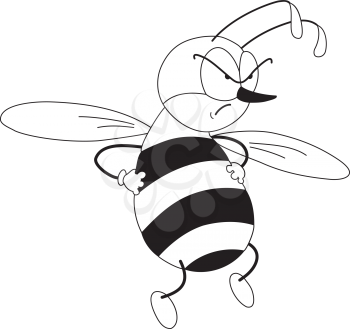Royalty Free Clipart Image of an Angry Bee
