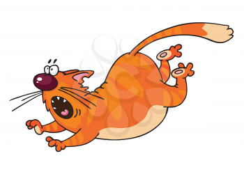 Royalty Free Clipart Image of a Running Cat