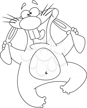 Royalty Free Clipart Image of a Crazy Bunny