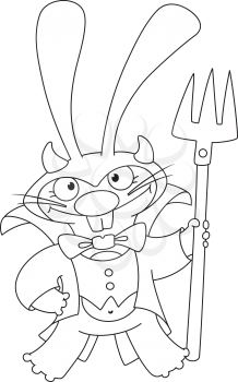 Royalty Free Clipart Image of a Devil Rabbit
