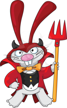 Royalty Free Clipart Image of a Devil Rabbit