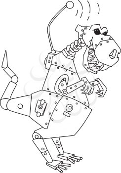 Royalty Free Clipart Image of a Dinosaur Robot