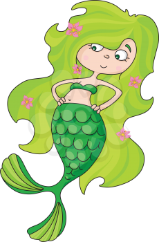Royalty Free Clipart Image of a Sea Mermaid