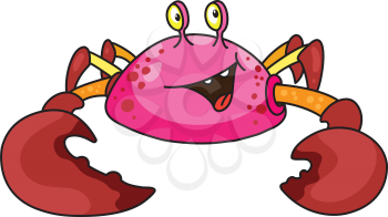 Royalty Free Clipart Image of a Pink and Red Crab