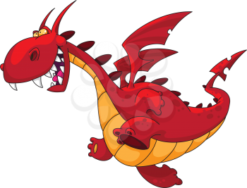 Royalty Free Clipart Image of a Running Dragon