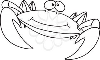 Royalty Free Clipart Image of the Outline of a Small Crab